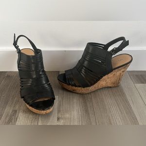 Size 7 comfortable Franco Sarto strapped wedge